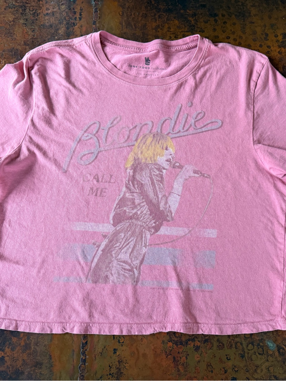 Blondie 'Call Me' Graphic Tee - Pink - Junk Food Clothing crop top - Picture 3 of 5